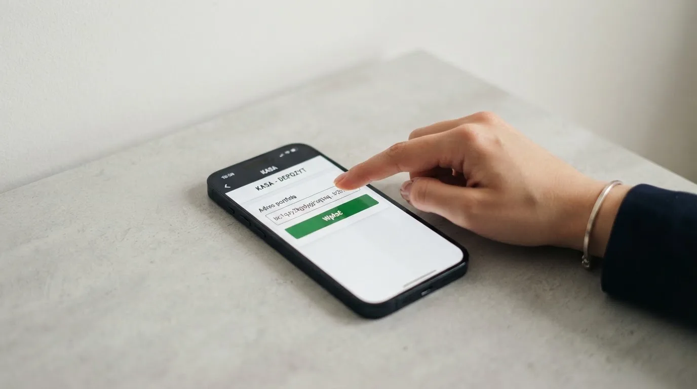 Zbliżenie na formularz wpłaty w kasynie online z polem na adres portfela kryptowalutowego BNB Smart Chain.